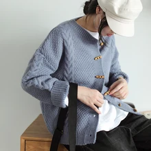 Johnature, женский кардиган, свитера, Ретро стиль, вязаный, хлопок, осень, длинный рукав, на пуговицах, корейский стиль, женская одежда, свитер, пальто