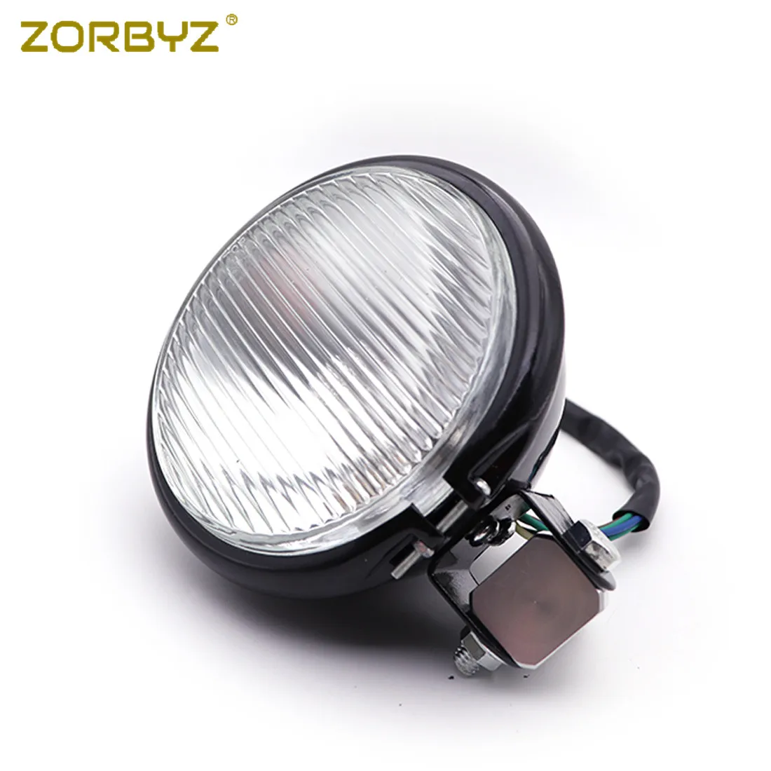 ZORBYZ ретро мотоцикл черный металл круглые галогенные лампы фары для Honda Kawasaki Harley Кафе Racer на заказ