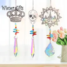 Crystal Windchime Handmade Ornament Star Moon Pendant Art Garden Wind Chime Window Hanging Sun Catchers Home Decoration
