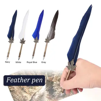

Quill Pen Desktop Practical Accessories Valentines Day Christmas Dipped in Water Gift Boxes Retro Classical Feather Dip Pen