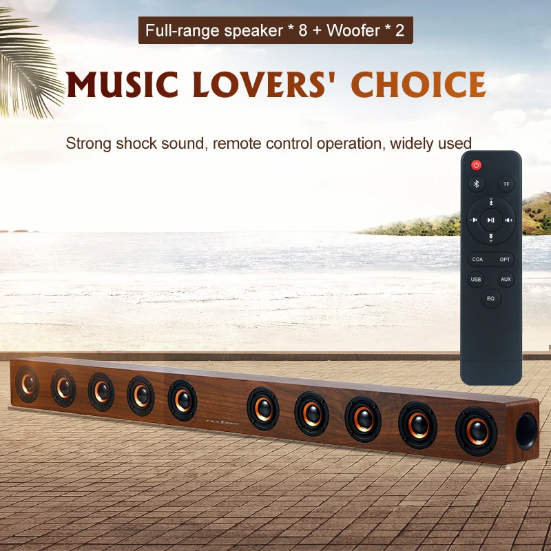 40 Вт HiFi саундбар для телевизора Беспроводные Bluetooth Динамики Soundbar 3D объемный