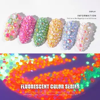 

1Bag Multi Mixed Size Crystal Gem Luminous Stones Nail Art Decorations DIY Flatback Fluorescence Nail RhinestoneLuminous Gems