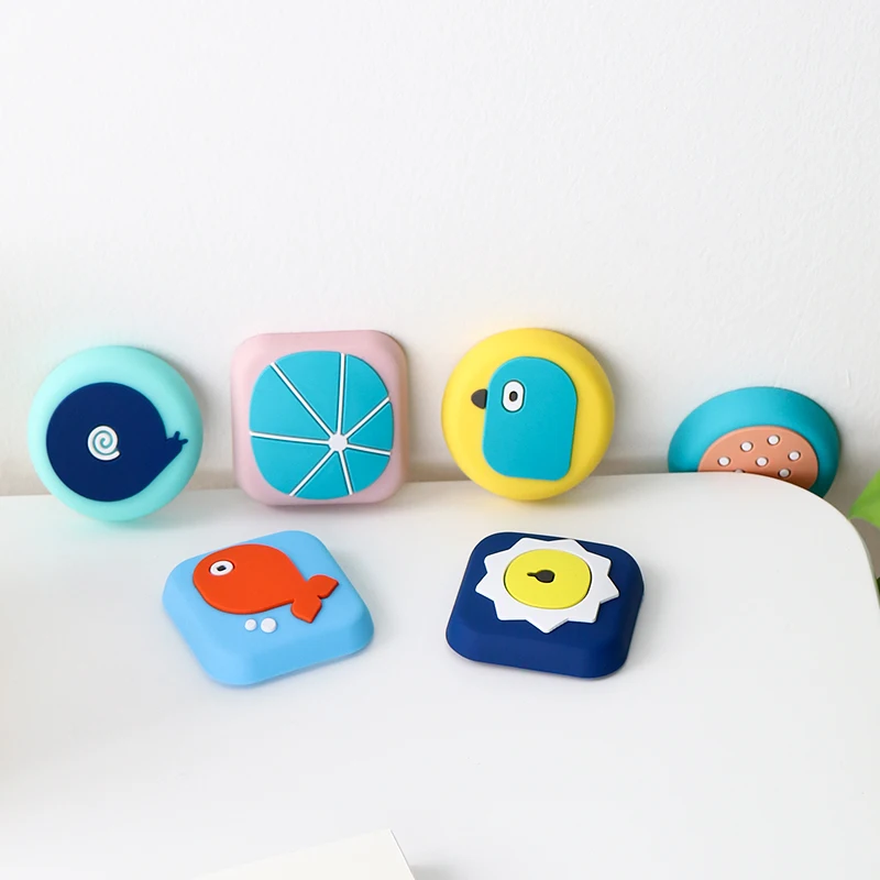 Cute Creative Wall Protector Door Handle Bumper Guard Stopper For Door Sticker Self Adhesive Rubber Crash Pad Stops