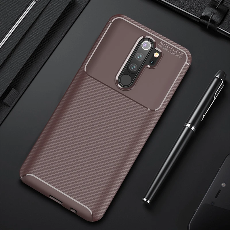 Чехол на redmi note 8 Pro задняя крышка для xiaomi ksiomi note8 not 8pro защитные аксессуары мягкий матовый ТПУ бизнес xiomi - Цвет: Кофе