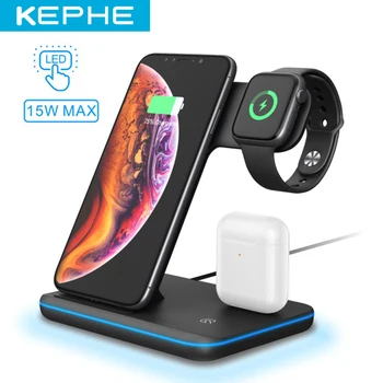 

3 in 1 Charging Dock Station Bracket Cradle Holder Qi Wireless Charger For iPhone XS Max XR X 8 For AirPods Apple Watch 4 3 2 1