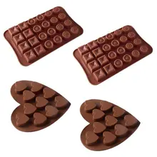 OOTDTY силиконовые шоколадные формы 4 штуки силиконовые формы для выпечки сердца силиконовые лоток для льда круглые квадратные блоки печенье