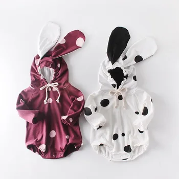 

2 Color Baby clothes baby suit onesies newborn baby cartoon big rabbit ears clothes jumpsuit cotton coat romper 3-24M 2020 New