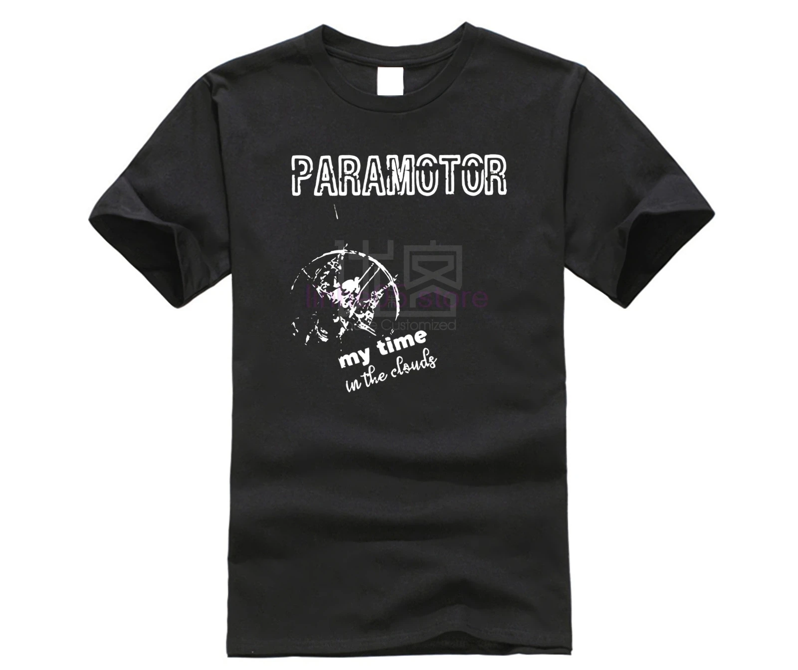 

Paramotoring and Paraglider T Shirts Pure Cotton Print Short-Sleeved Large Size Tees O Neck T-Shirts Original Men's