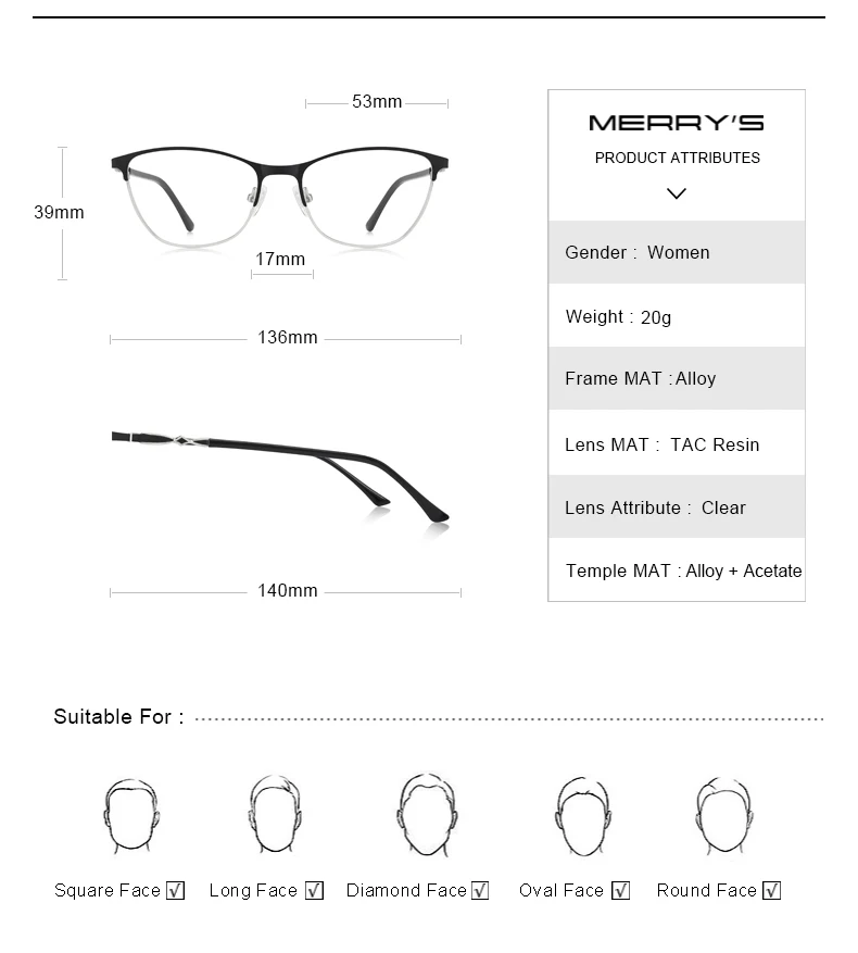 MERRYS дизайн женские модные трендовые очки кошачий глаз полная оправа дамы близорукость очки по назначению оптические очки S2108