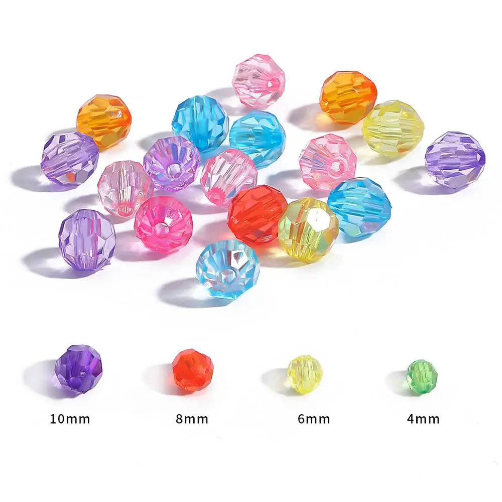 Perles Rondes En Cristal Blanc Craquelé AB, Perles En Pierre Naturelle