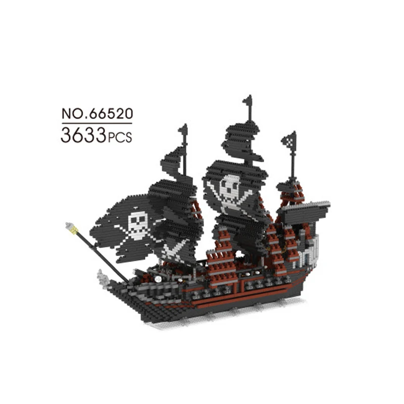 

Classic Movie Caribbean Pirates micro diamond block Black Pearl ship building bricks model nanobrick toys collection for gift