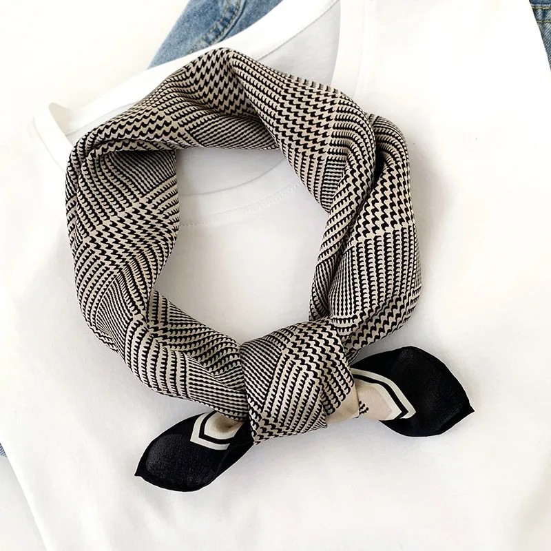 KOI LEAPING New fashion 100% silk houndstooth scarf for ladies houndstoot printing scarf headscarf Variety professional shawl