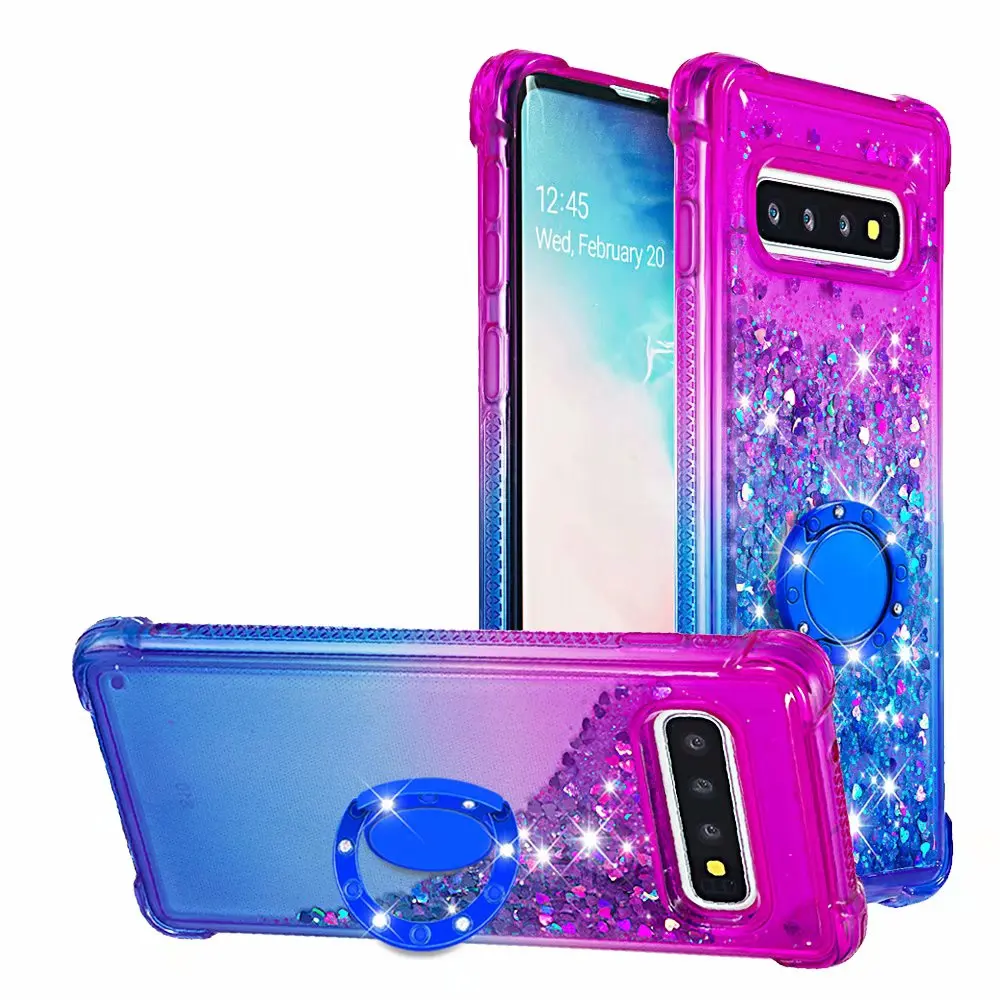 Противоударный чехол для samsung Galaxy S9 S8 S10 плюс Note9 S10lite Note8 на 360 ° с подставкой-держателем в виде кольца Galaxy Note 10 чехол - Цвет: ring blue purple