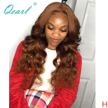 

Brown Color Lace Front Human Hair Wigs Brazilian Remy Wavy Lace Wig for Women Pre-Plucked Hairline 13x4/13x6 130% 150% Qearl