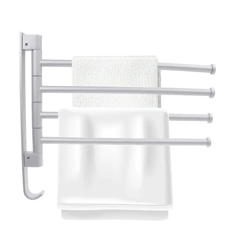

Space Aluminium Swivel Towel Rack Wall Mounted Bathroom Storage Shelf Holder