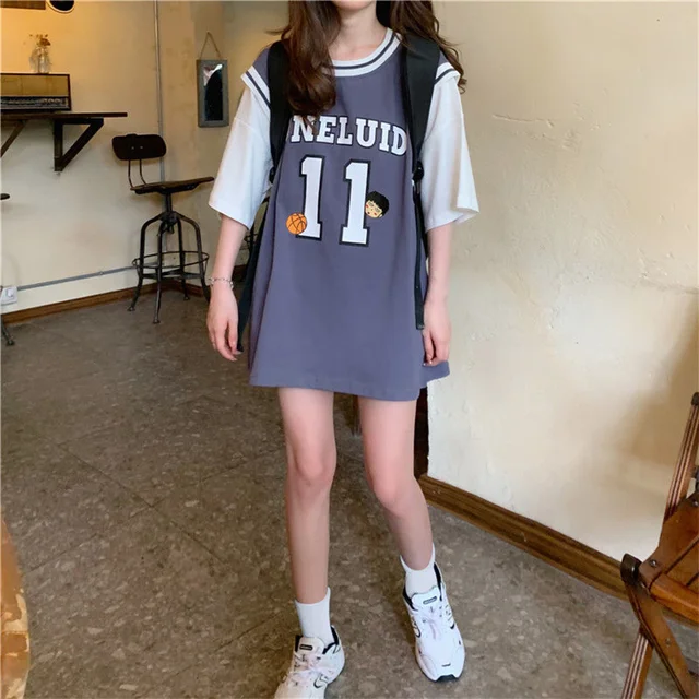 CHOUX Basketball Jersey Women Loose Oversized Harajuku Sports
