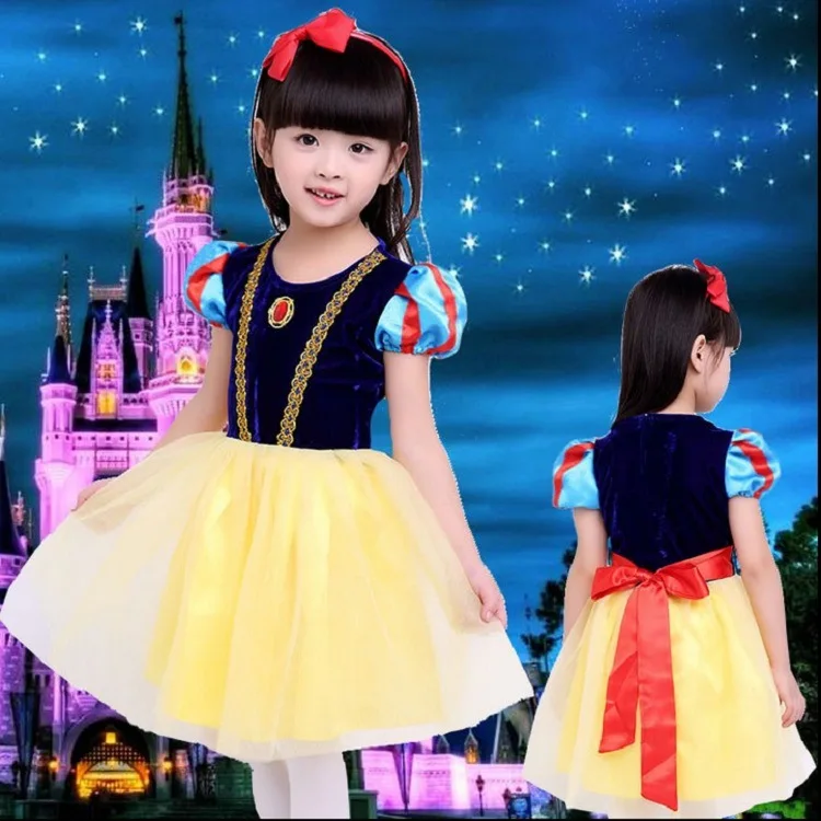 

New Style Girls Snow White Princess Dress Christmas Children Puffy Mesh Dress Flower Boys/Flower Girls Dress Cinderella Performa