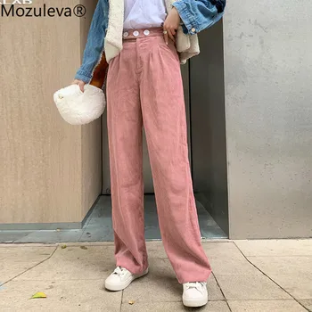 

Mozuleva Casual Loose High Waist Corduroy Pants Women Winter Wide-legged Trousers Female Wide-legged Pants 2019 pantalon femme