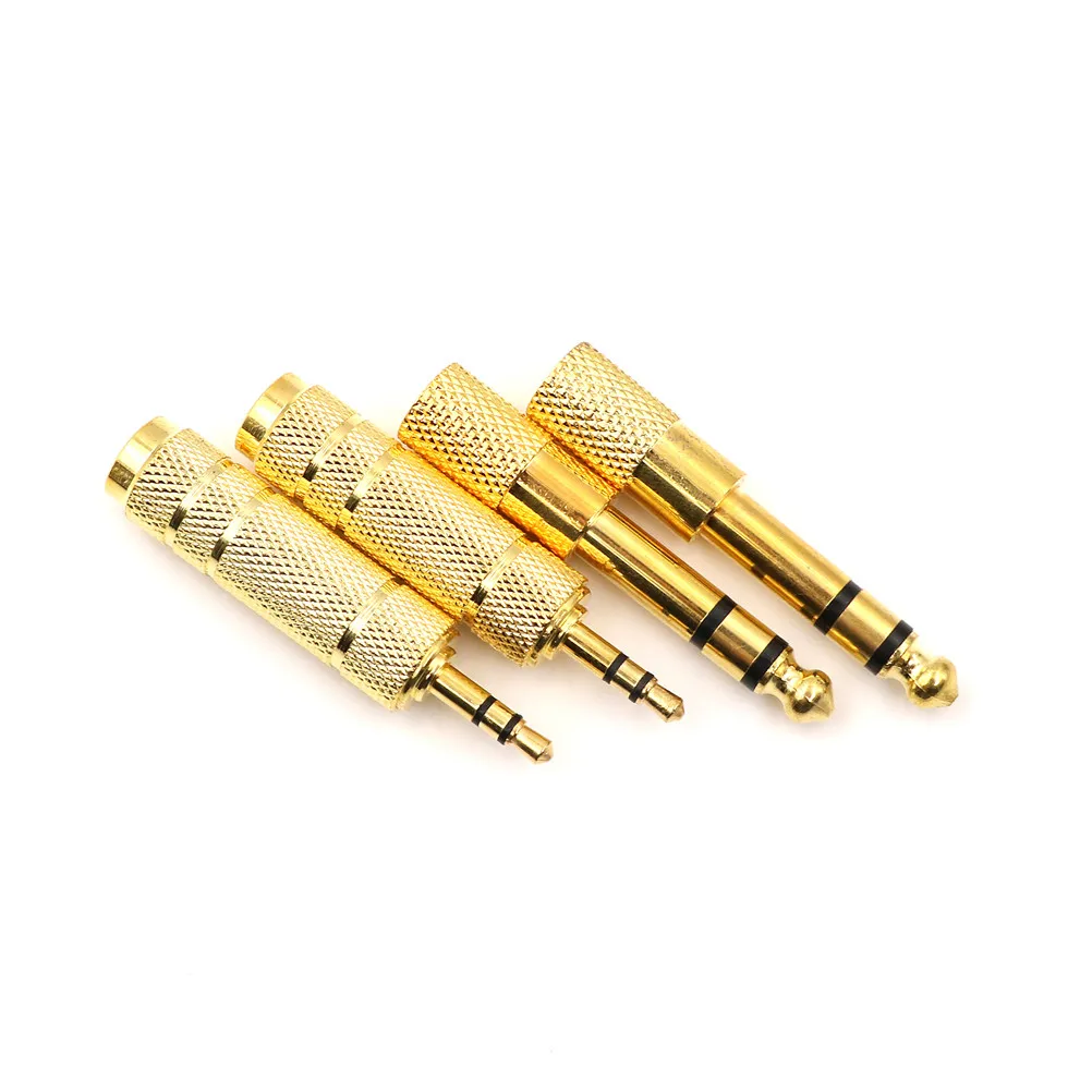 

3.5mm Male to 6.5 mm Female Adapter 3.5 plug to 6.5 Jack Stereo Audio Adaptor For Microphone Headphone AUX Cable Convertor Gold