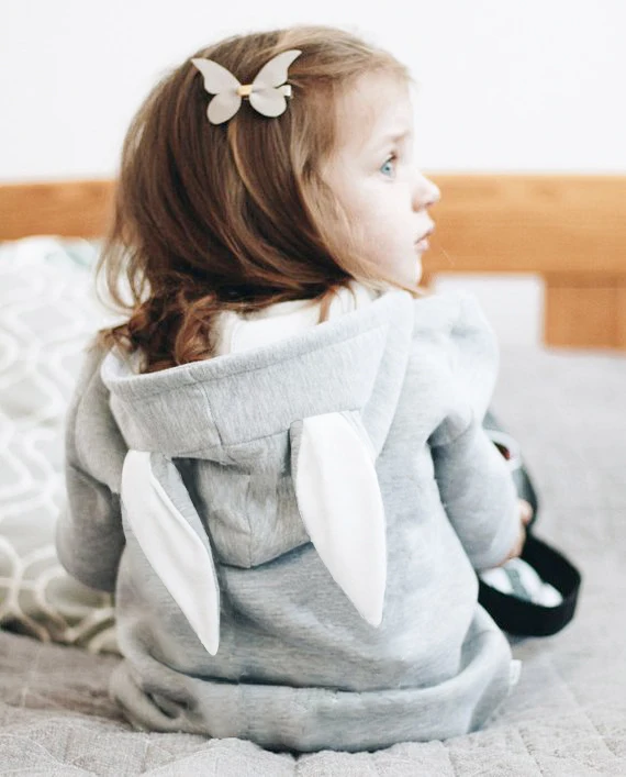 Cute Solid Rabbit Design Long-sleeve Hoodie | Детская одежда и обувь