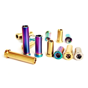 

M6*1.0 Length 11.5/18.5/22/30/33mm Color Ti/Golden/Rainbow GR5 Titanium Pivot Nut For Bicycle Caliper Brakes
