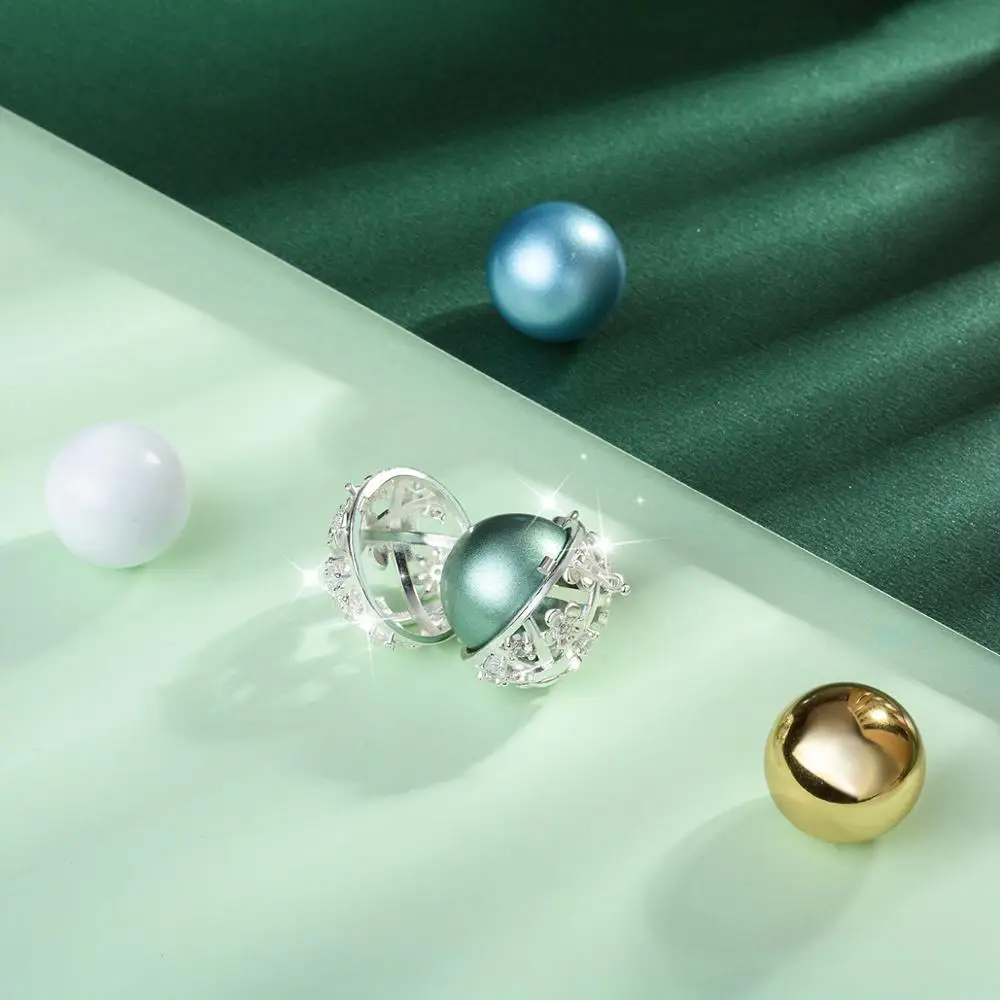 Eudora 20mm Harmony Ball Butterfly Cage Necklace Pregnancy Bola Angel Caller Sound Chime Ball Pendant Decompression Jewelry Gift