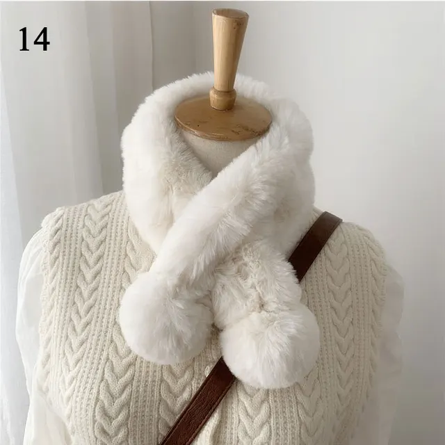 Cuello de piel de conejo Rex pañuelo Color espesar la piel suave Furry chal doble bola cálida bufandas de punto bufandas de bufanda AliExpress