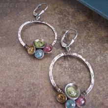 Vintage arcoíris gran círculo hueco colgante pendientes étnicos tribales 2019 joyas exageradas aretes de mujer Z4D257