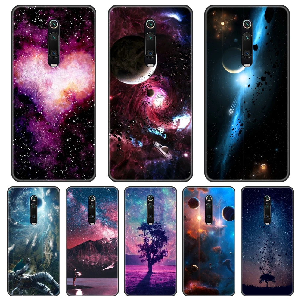 Задняя крышка для Xiaomi Redmi 7 7A K20 PRO GO Y2 Y3 Силиконовый Мягкий Черный Звездный