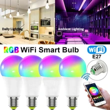 20W WiFi Smart Light Bulb E27 LED RGB Lamp Work with Alexa/Google Home APP Control RGB + White + Warm white Dimmable Magic Bulb