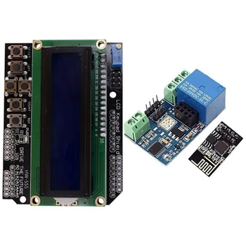 

1Pcs Lcd Keypad Shield Lcd1602 Lcd 1602 Module for Arduino Atmega328 & 1x ESP8266 WiFi 5V 1 Channel Relay Delay Module