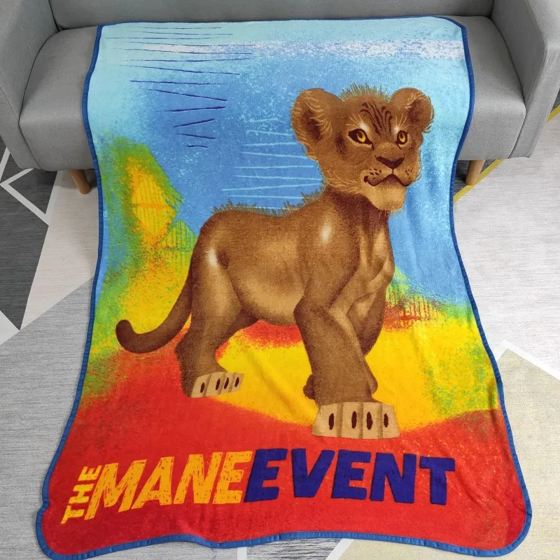 Скидка с милым мультяшным принтом Король Лев Одеяло пледы 117X152cm для маленьких