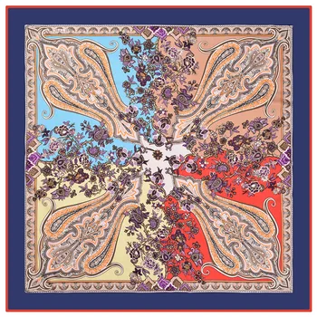 

100*100cm TOP Silk superior cashew nut Scarves Women Foulard Square Hijab Scarf Ladies Shawl wrap muffler pareo female hijab