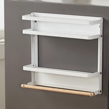 

Wrought Iron Creative Refrigerator Magnet Foldable Storage Rack Spice Rack