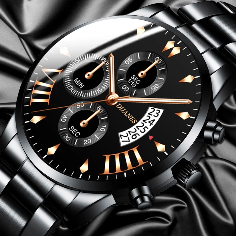 

Fashion Mens Stainless Steel Watch Luxury Calendar Quartz Wrist Watches Men Business Casual Watch for Man Clock Montre Homme