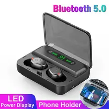 Bluetooth 5 0 Touch Control Headset TWS Wireless Headphones Bluetooth Headphones With Phone Stand with Dual Mic Phone Holder