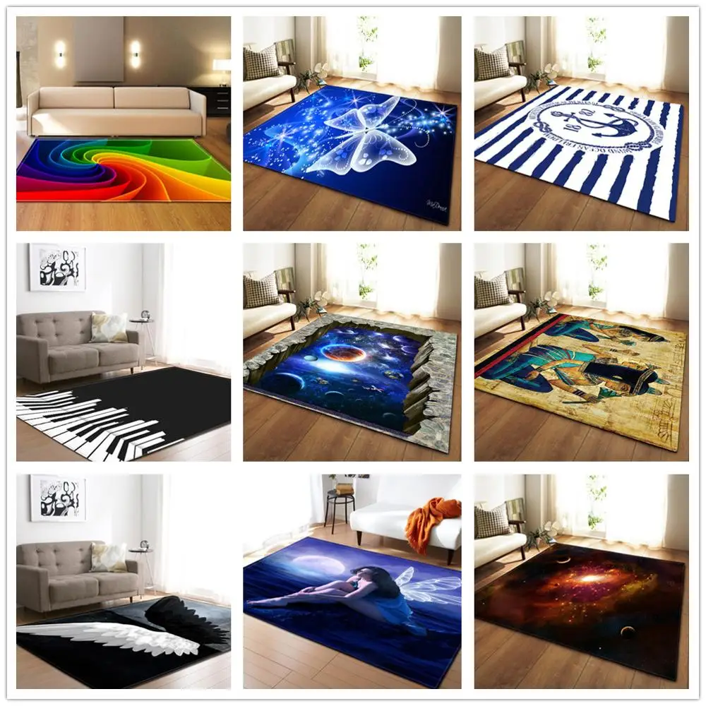 

Nordic style Carpets for Living Room Bedroom Decor Rugs Soft Flannel Home Hallway Area Rugs Parlor Galaxy Space 3D Printed Mats