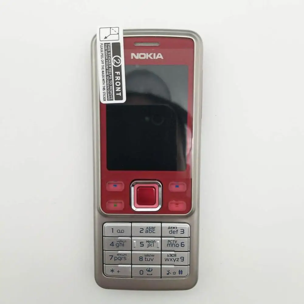 Восстановленный разблокированный Nokia 6300 5MP GSM поддержка русская и арабская клавиатура мобильный телефон трехдиапазонный многоязычный - Цвет: Красный