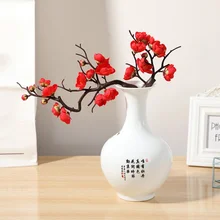 1 шт. искусственные цветы искусственные ветки вишни Шелковые Растения вечерние свадебные украшения для дома белый красный