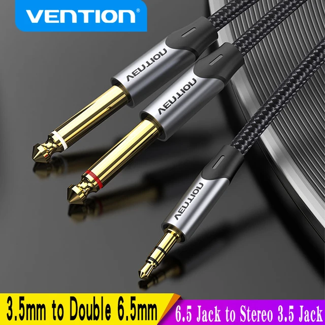 3.5mm To Dual 6.5mm Adapter Jack Audio Aux Cable Double 6.35 1/4 Mono Jack  To Stereo 1/8 3.5mm Jack Aux Cord Female To Male - Audio & Video Cables -  AliExpress