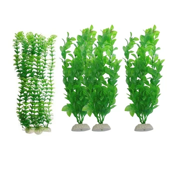 

3 Pcs Green Plastic Hottonia Inflata Plant for Aquarium Fish Tank & 3 Pcs 10.6 inch Height Artificial Plants