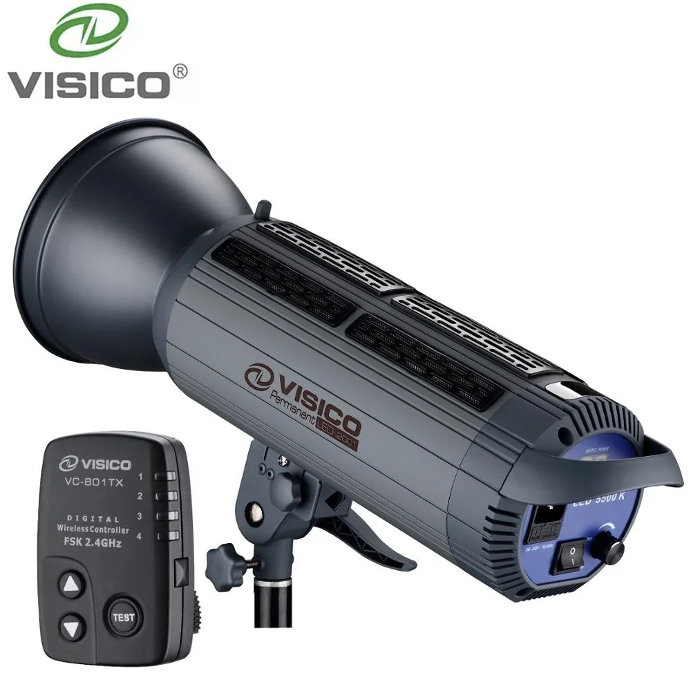 US $351.12 VISICO 200T 200W LED Studio Light Flash Strobe Wireless Remote Controller Bowens For Camera Photo Studio Outdoor Photography