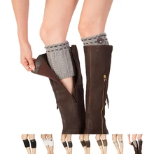 1 пара; Новинка; Лидер продаж; зимние женские вязаные гетры; носки для обуви; Новая мода