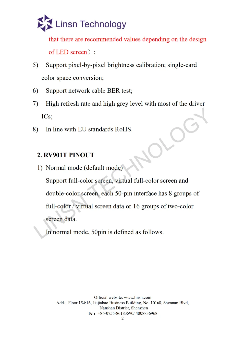 RV901T Specification  V1.1_01