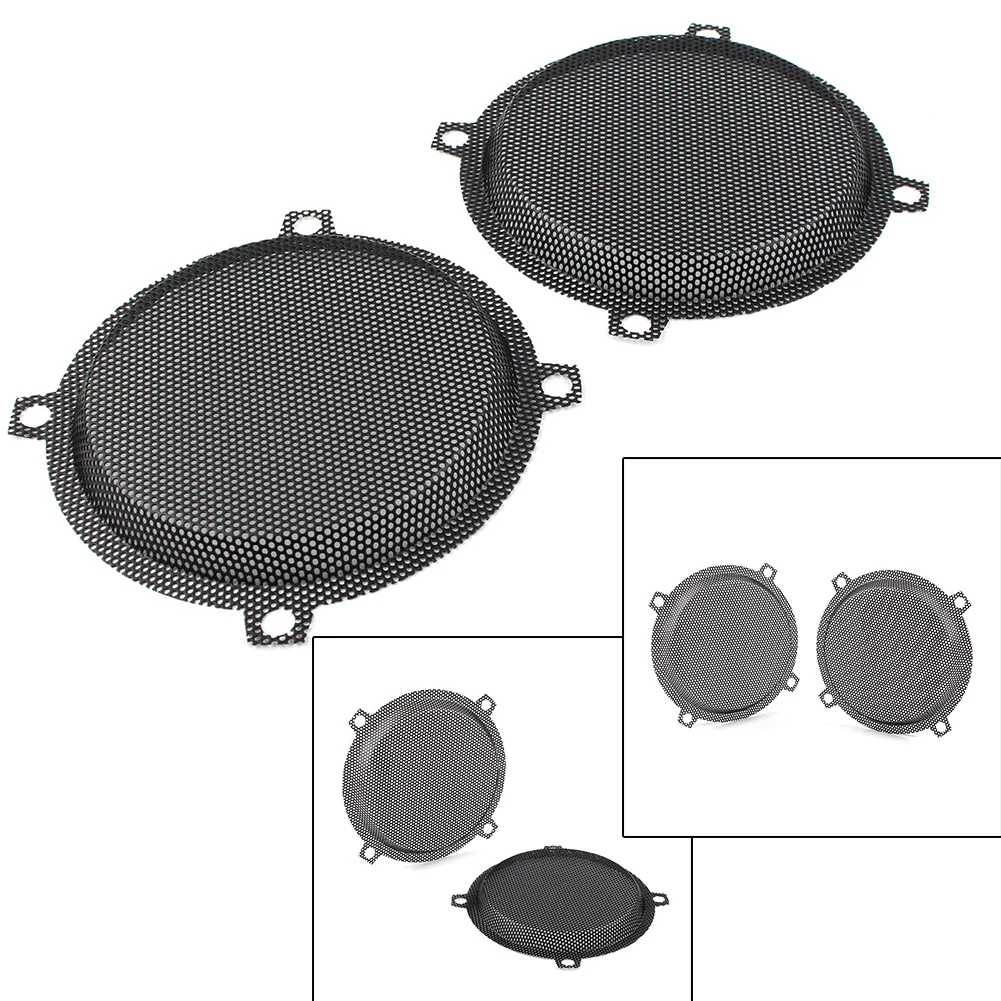 2Pcs Motorbike Wired Punched Steel Mesh Speaker Grilles Cover for Harley Davidson Electra Glide
