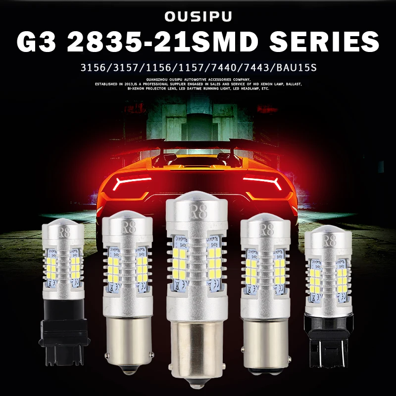 2PCS 1156 1157 7443 P21/5W 3157 ڵ LED ȣ  2835 21SMD 7440 PY21W ڵ DRL    Ʈ,  ȭƮ ڹ 12V