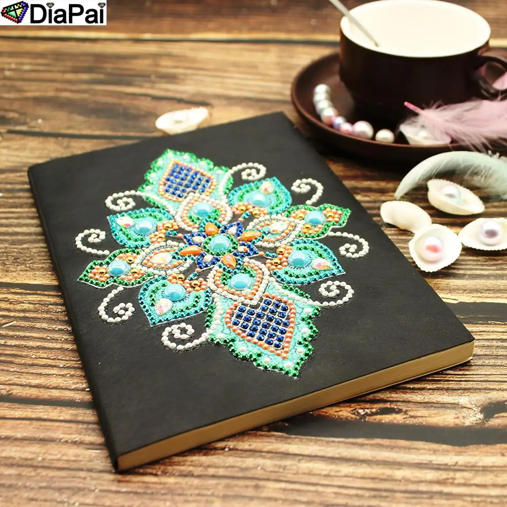 

DIAPAI A5 Notebooks 5D DIY Diamond Painting Special Shape Diary Book Diamond Embroidery "Mandala flower" Rhinestones Decor Gift