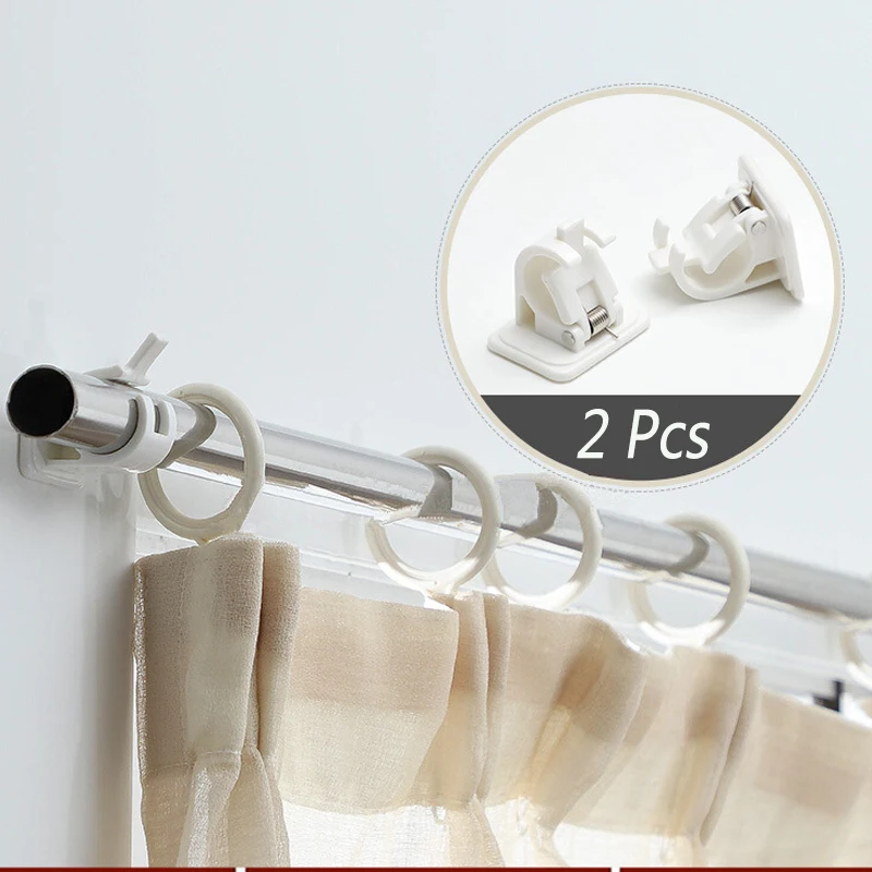 

Bathroom Self Adhesive Shower Curtain Hooks Wall Mounted Towel Bar Clamps Curtains Rods Hanger Storage Railing Holder Accessory