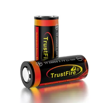 

Trustfire Rechargeable 26650 5000mah Battery li-ion Battery 3.7V Cell Rechargeable batteries With Protection Flat Top