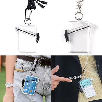 

Cigarette Case Transparent Neck-hanging Waterproof Cigarette Case Chain Business Card Storage Box Multifunction Small Storage